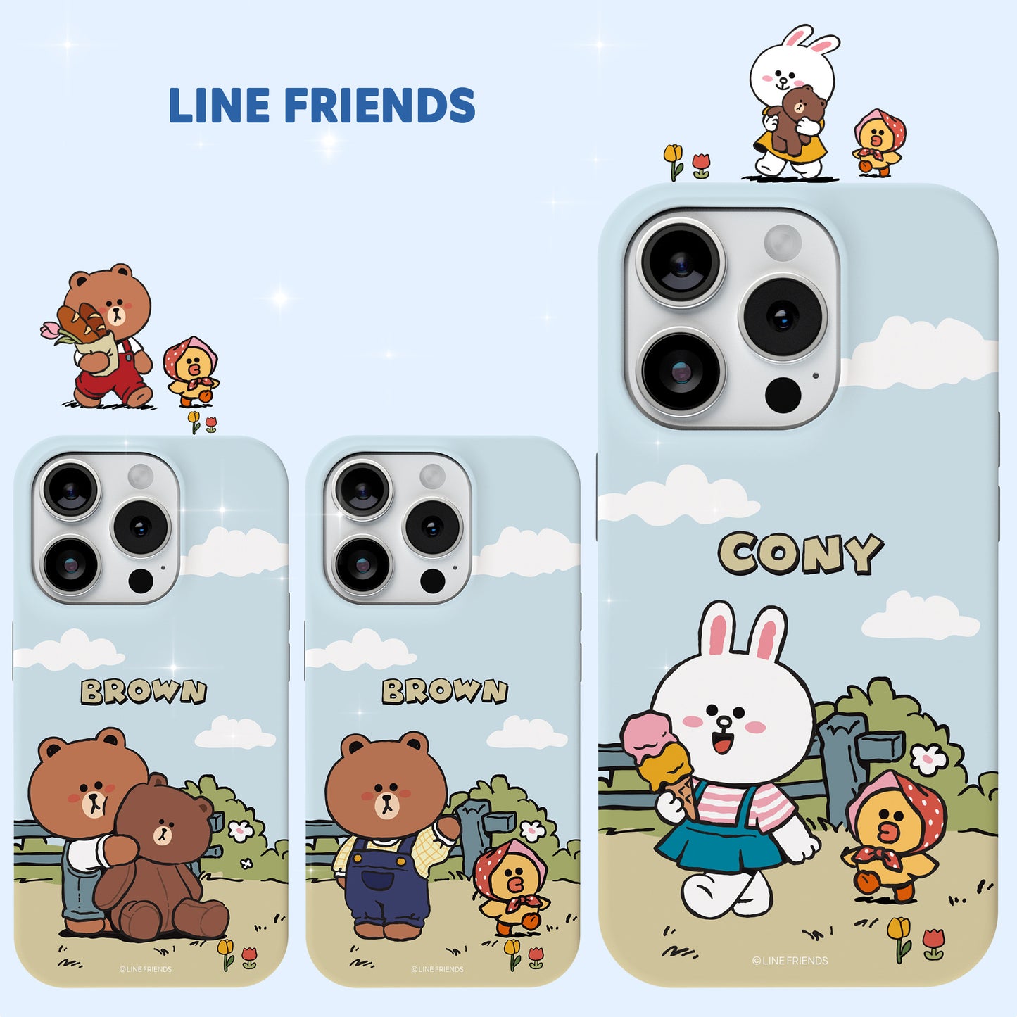 Line Friends Country Life Dual Layer TPU+PC Shockproof Guard Up Combo Case Cover