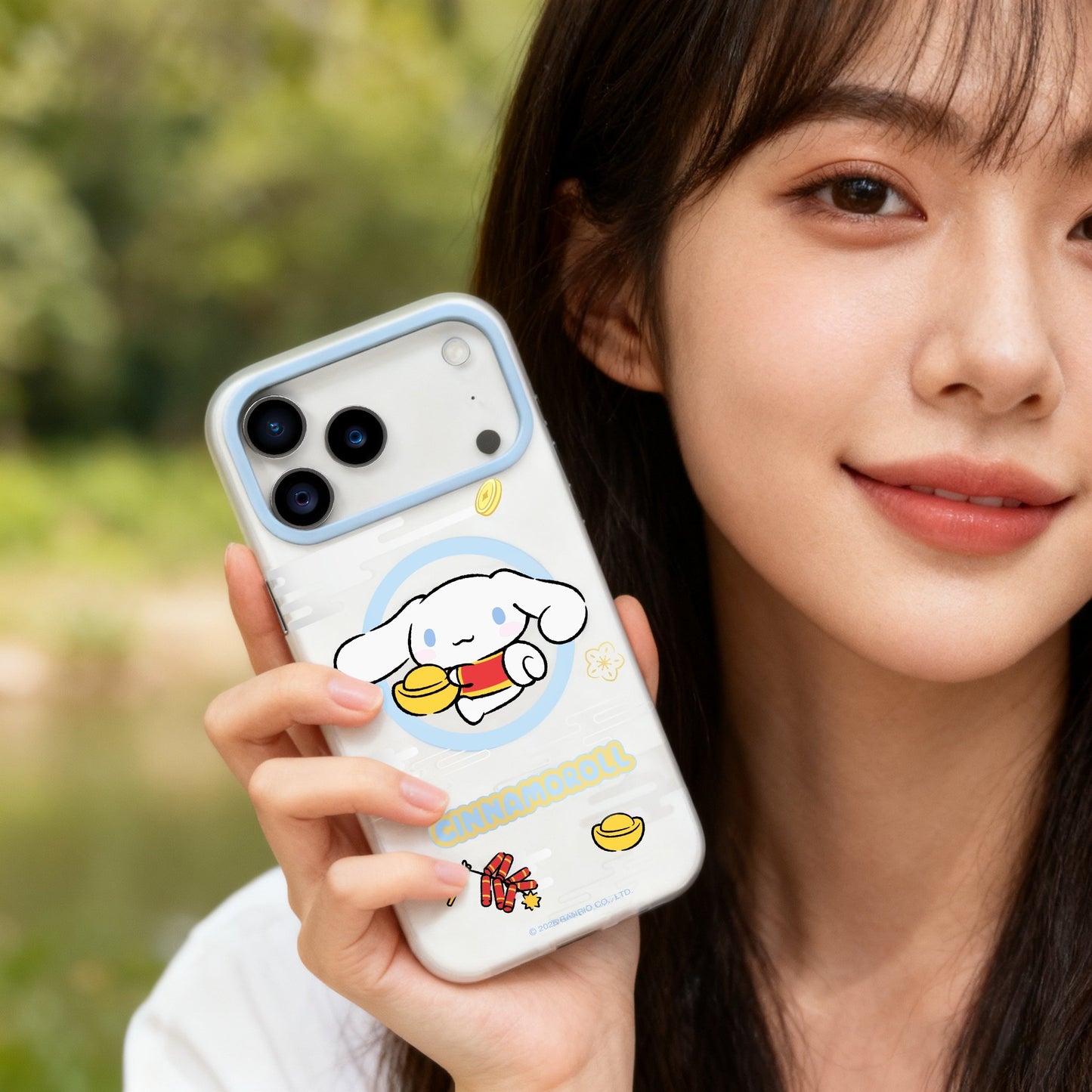 Sanrio Characters YuanBao MagSafe All-inclusive Shockproof IMD Case Cover with Grip Phone Stand