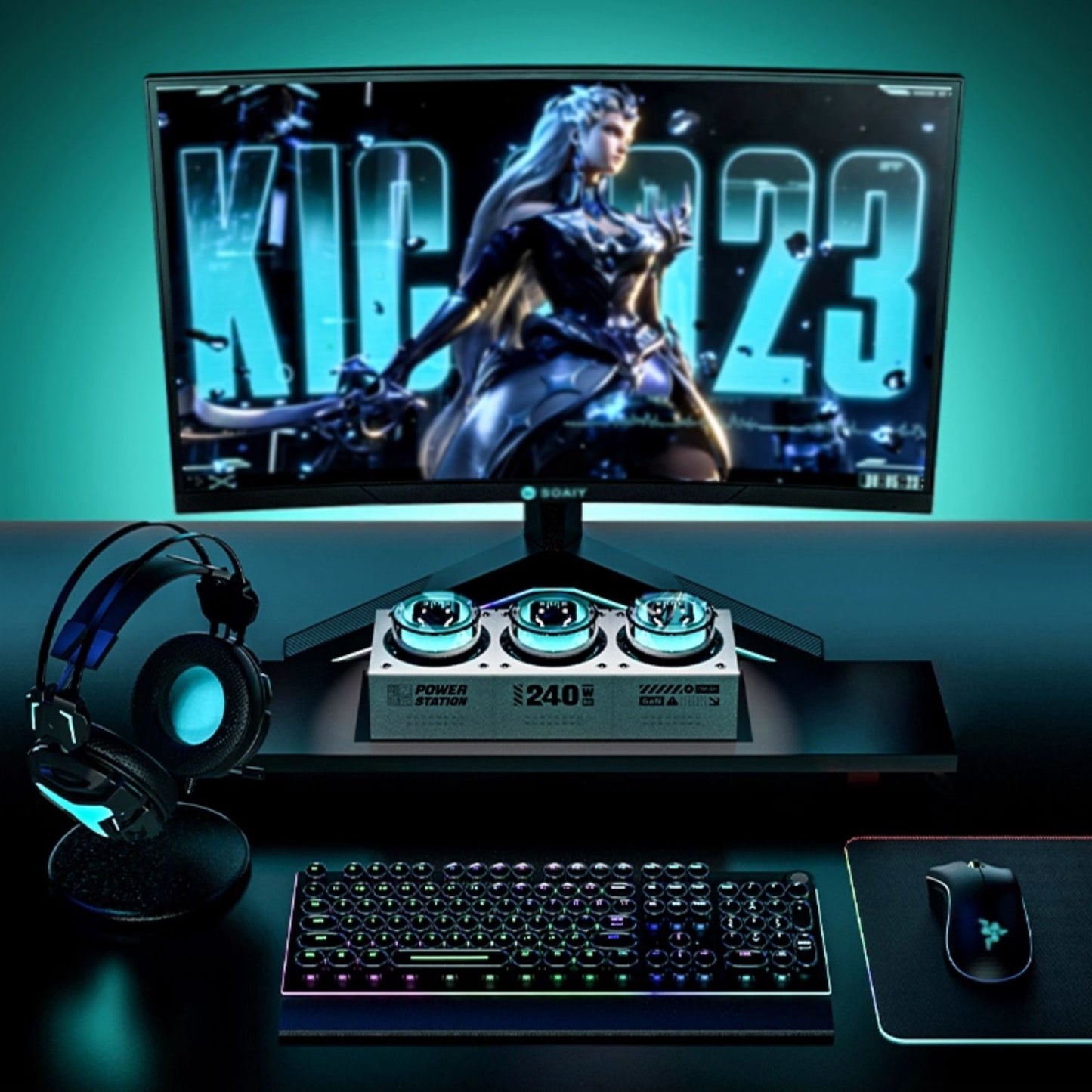 Mfish E-Tank Power Station 240W GaN PD Desktop Charger