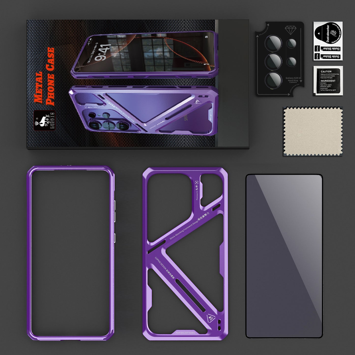 Luphie Warrior Armor Military-Grade Drop Protectioon Aluminum Alloy Heat Dissipation Metal Case Cover