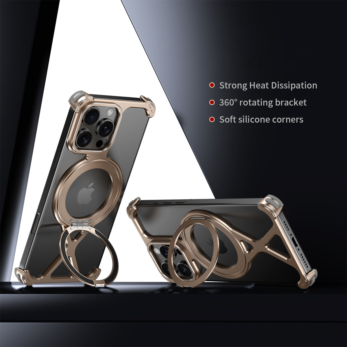 Armor King X-Line MagSafe Pivot Ring Stand Air Cushion Metal Case Cover