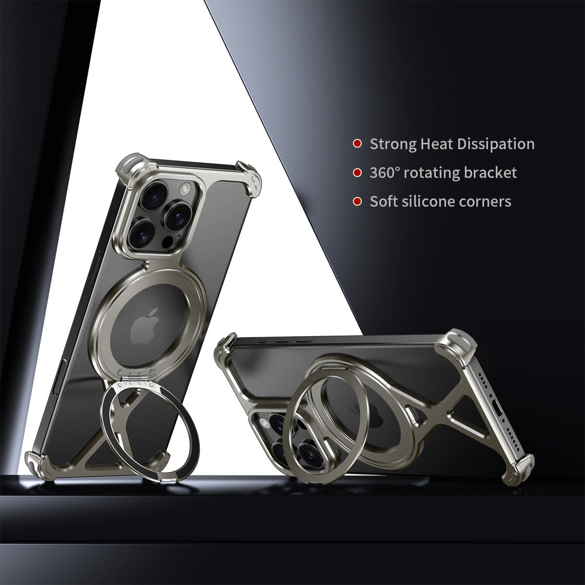 Armor King X-Line MagSafe Pivot Ring Stand Air Cushion Metal Case Cover