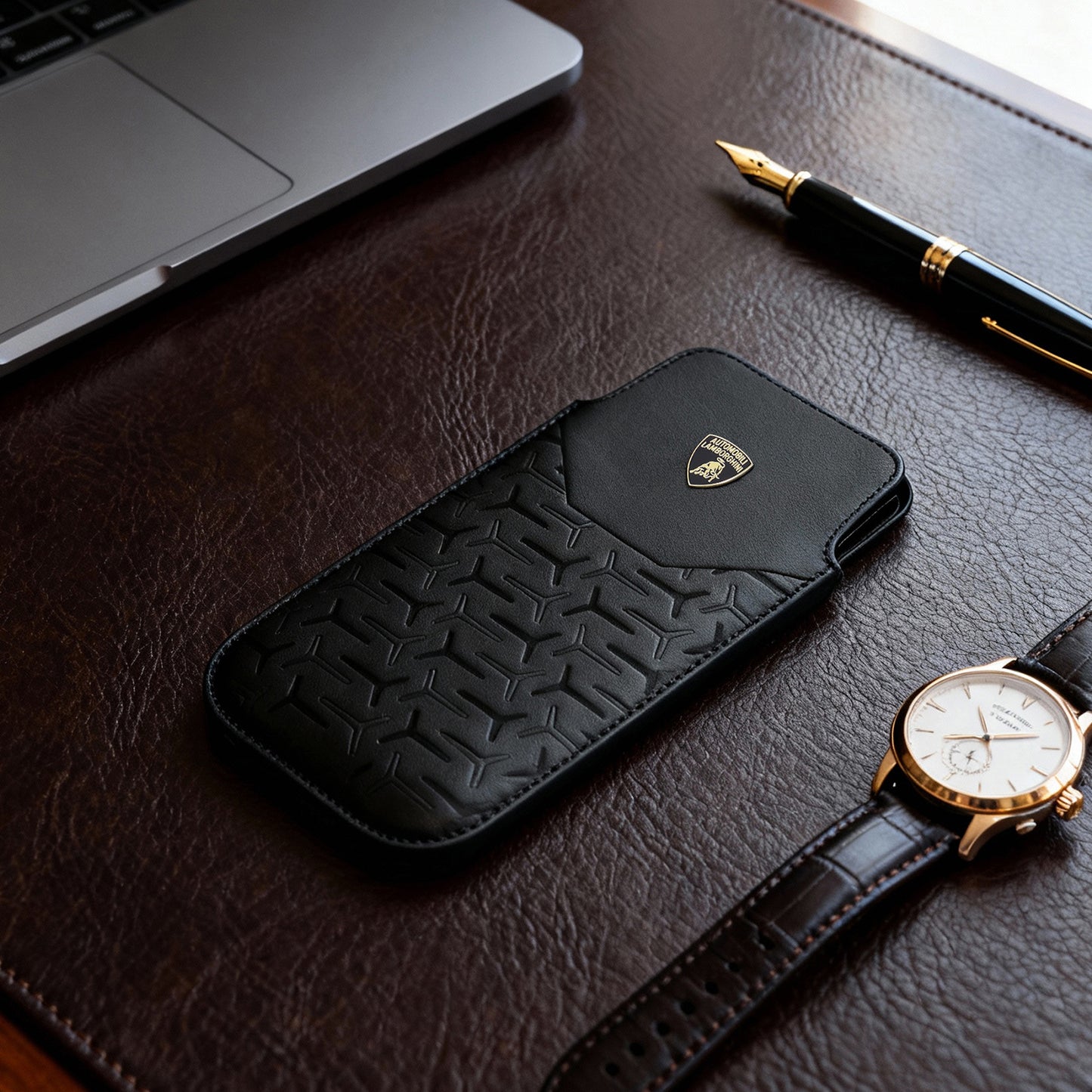 Lamborghini Genuine Leather Mobile Phone Pouch - Temerario D2