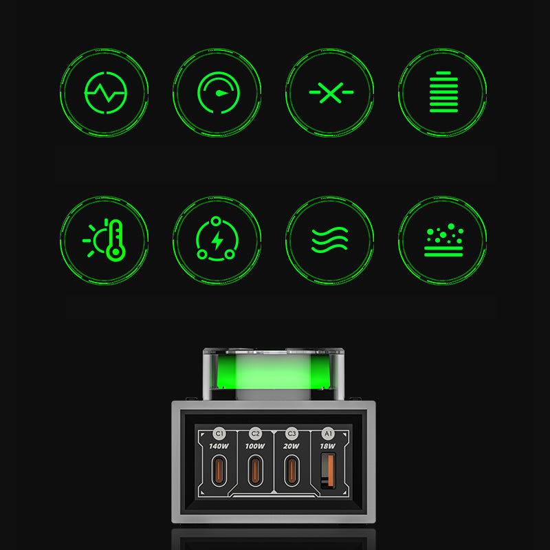 Mfish E-Tank Power Station 140W GaN PD Desktop Charger