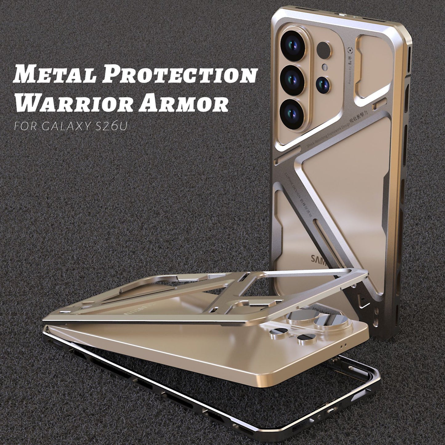 Luphie Warrior Armor Military-Grade Drop Protectioon Aluminum Alloy Heat Dissipation Metal Case Cover