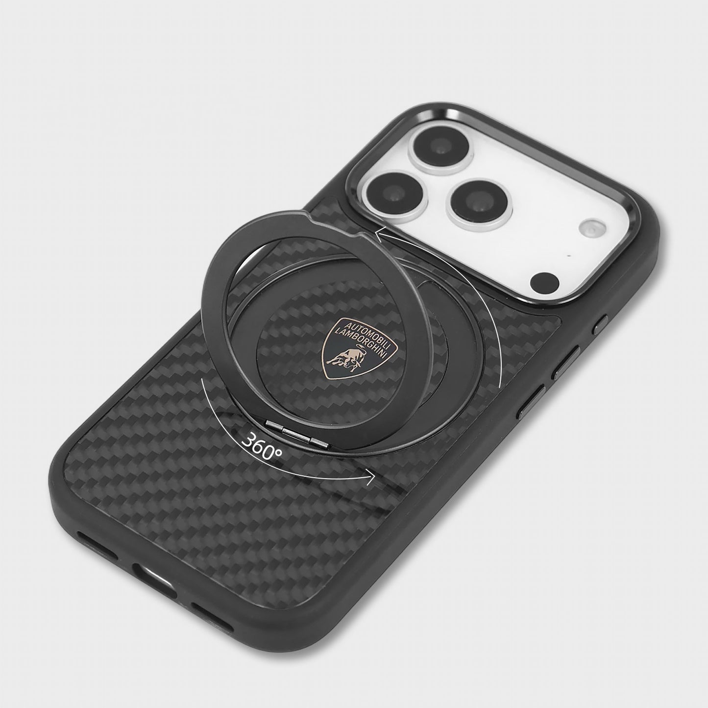 Lamborghini MagSafe 360° Stand  Carbon Fiber Phone Case - TE D1
