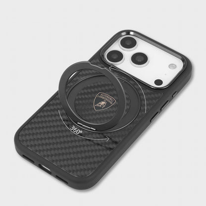 Lamborghini MagSafe 360° Stand  Carbon Fiber Phone Case - TE D1
