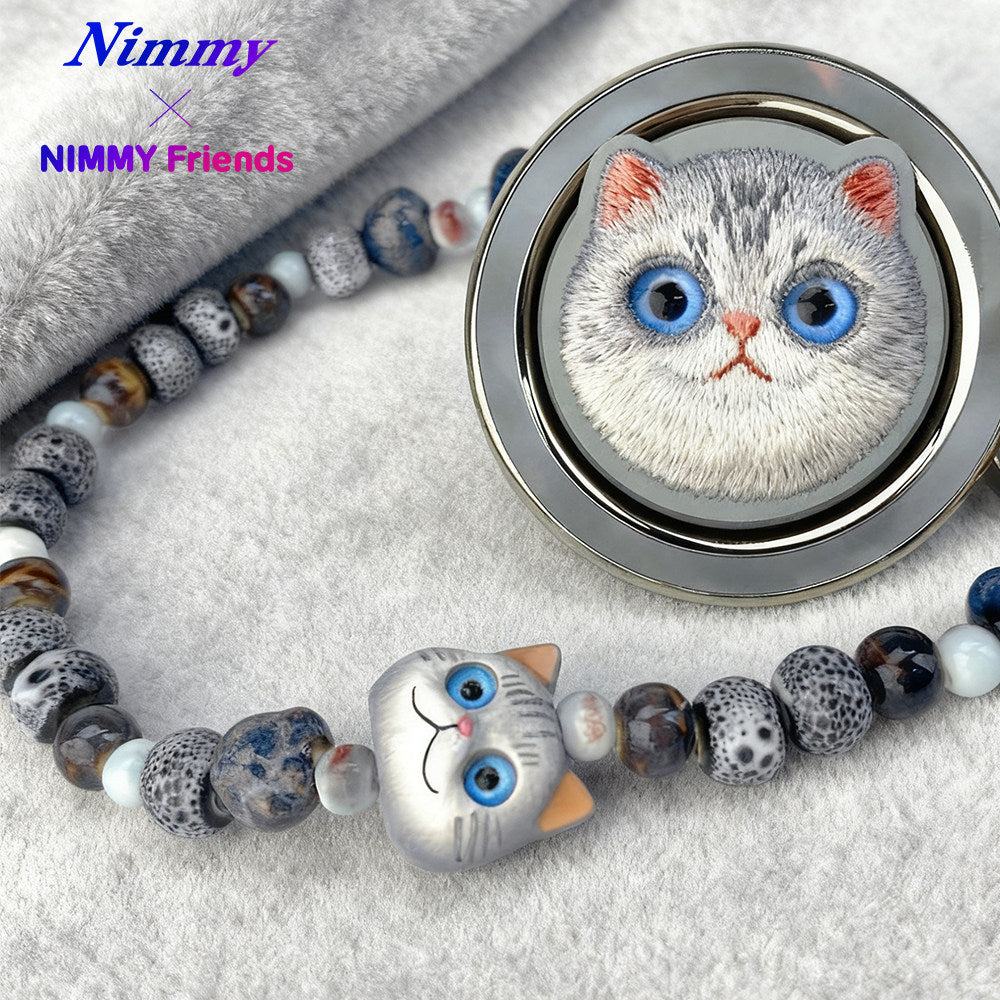 Nimmy Big Eyes Cute Pets 3D Ceramic Bracelet Phone Lanyard