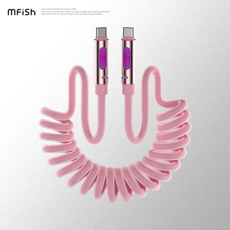 MfiSh Aroma Bee 240W Type-C to Type-C Aromatherapy Elastic Data Cable Charging Line