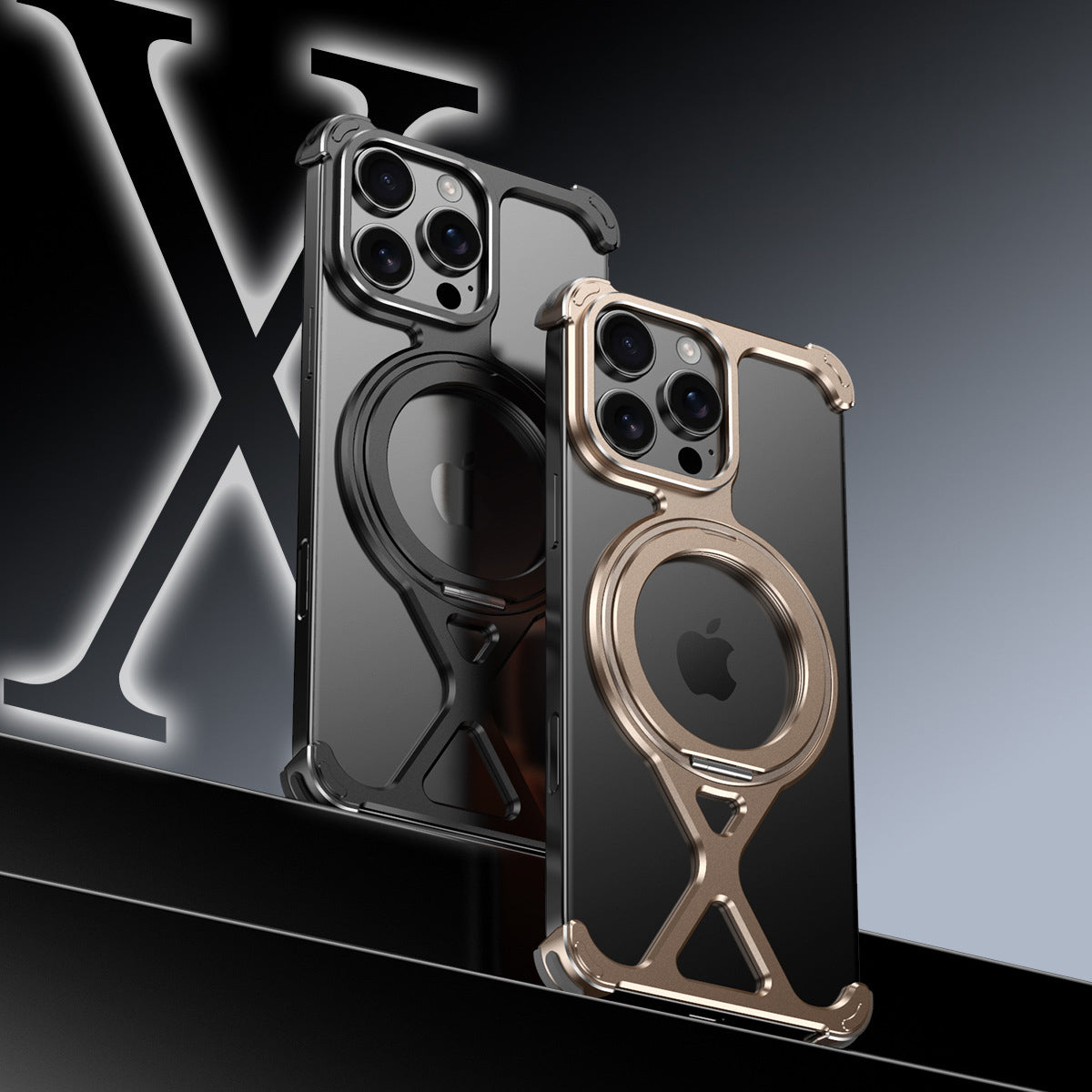 Armor King X-Line MagSafe Pivot Ring Stand Air Cushion Metal Case Cover