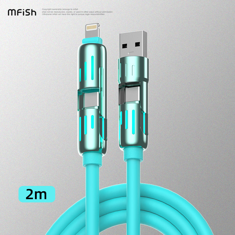 Mfish Armored Dragon I 240W USB-A+Type-C to Lightning+Type-C 4-in-1 Data Cable Charging Line