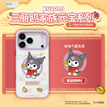 Sanrio Characters YuanBao MagSafe All-inclusive Shockproof IMD Case Cover with Grip Phone Stand