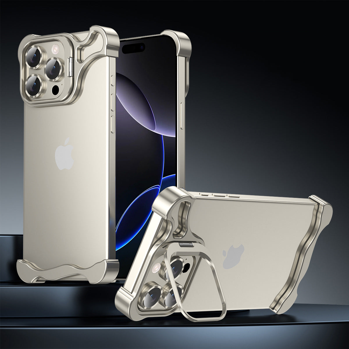 Armor King Wing Skeleton Lens Stand Frameless Anti-fall Metal Case Cover