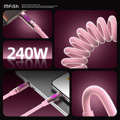 MfiSh Aroma Bee 240W Type-C to Type-C Aromatherapy Elastic Data Cable Charging Line