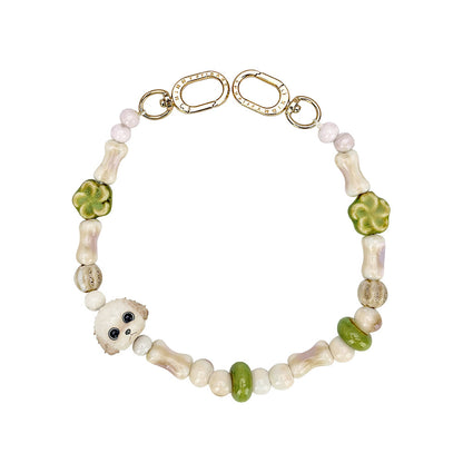 Nimmy Big Eyes Cute Pets 3D Ceramic Bracelet Phone Lanyard