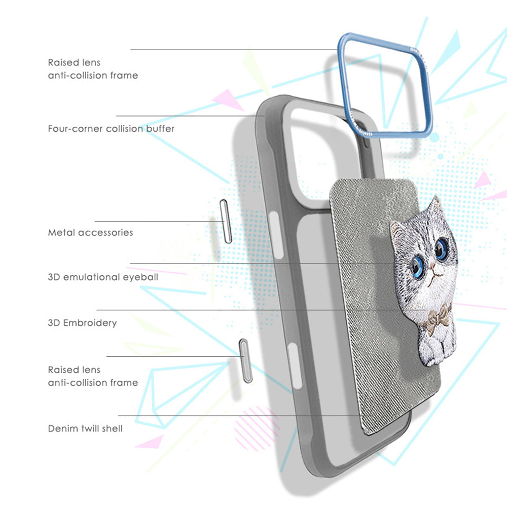 Nimmy Big Eyes Pets Cute 3D Embroidery Case Cover