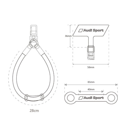 AUDI Sport Nylon Handstrap Phone Lanyard 10mm - RSQ D1