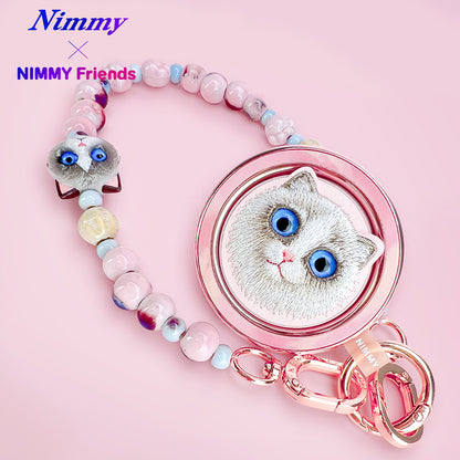 Nimmy Big Eyes Cute Pets 3D Embroidery Magnetic Bracket Phone Holder