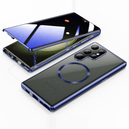 Armor King MagSafe Lens Protector Magnetic Metal Bumper Front+Back Tempered Glass Case Cover