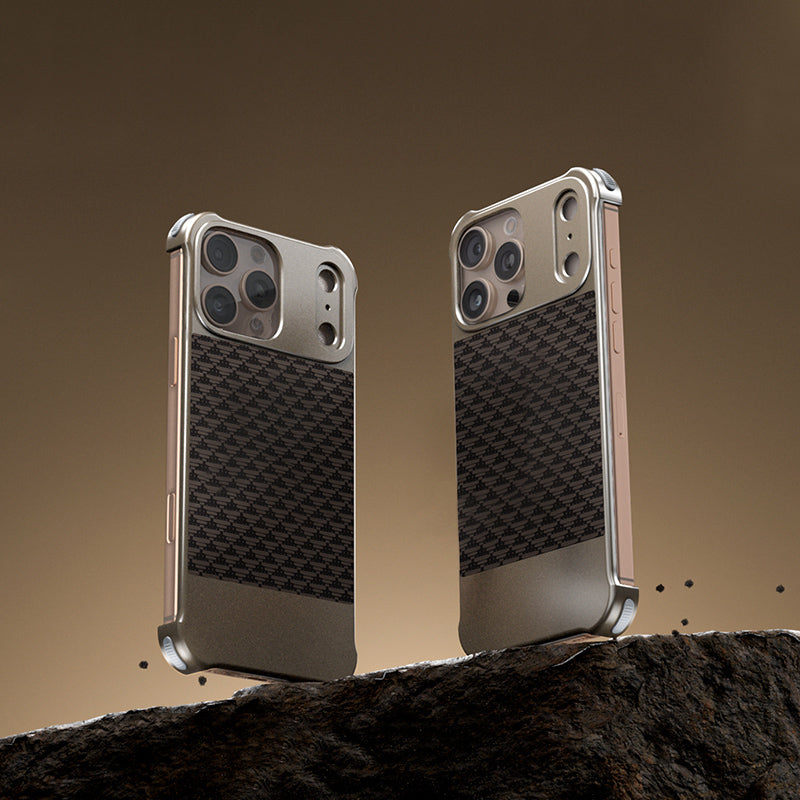 Armor King Bezel-less Leatherette Back Air Cushion MagSafe Metal Case Cover