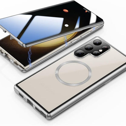 Armor King MagSafe Lens Protector Magnetic Metal Bumper Front+Back Tempered Glass Case Cover