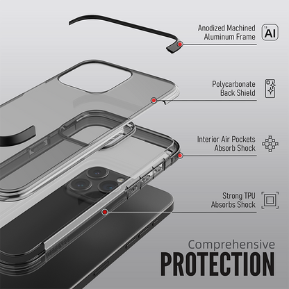 X-Doria Defense Air Military Grade Drop Tested Anodized Aluminum TPU PC Clear Case Cover