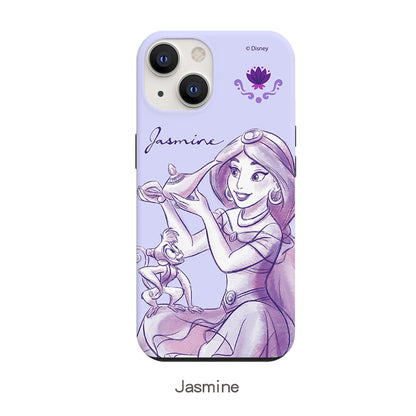 Disney Princess Watercolour Dual Layer TPU+PC Shockproof Guard Up Combo Case Cover