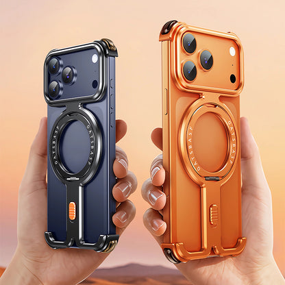 Oatsbasf New π MagSafe Pivot Ring Stand Air Cushion Minimalist Frameless Metal Case Cover