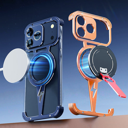 iy Bicolor Thor MagSafe Air Cushion Shockproof Kickstand Metal Case Cover