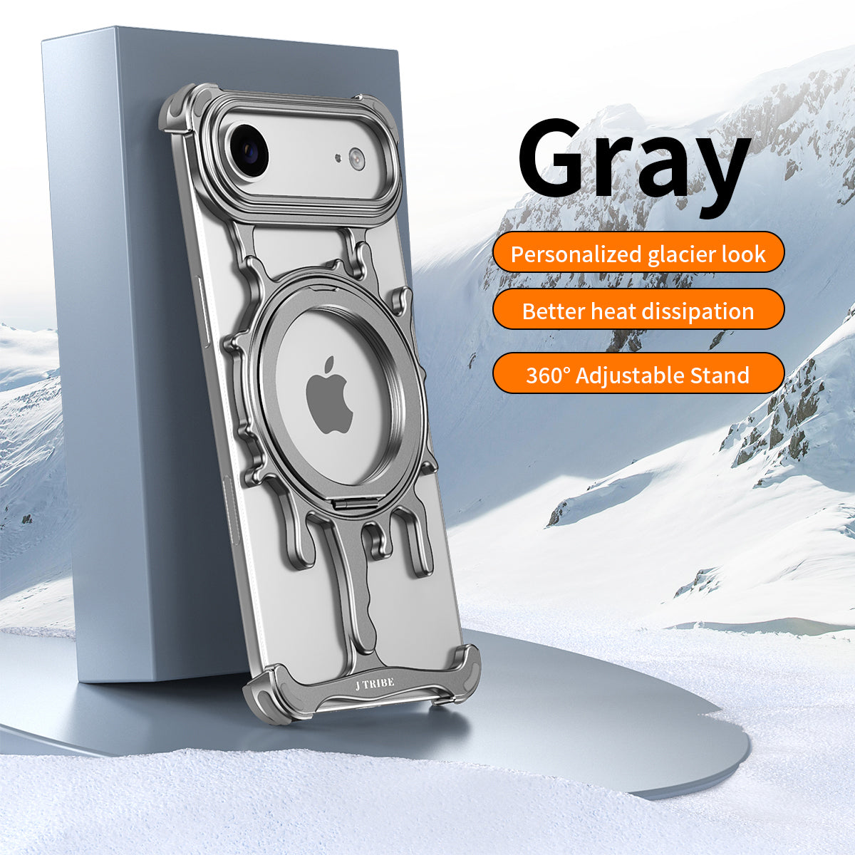Armor King Glacier MagSafe Pivot Ring Stand Air Cushion Shockproof Metal Case Cover