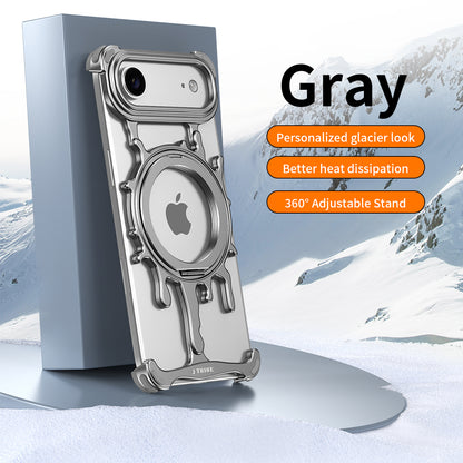Armor King Glacier MagSafe Pivot Ring Stand Air Cushion Shockproof Metal Case Cover