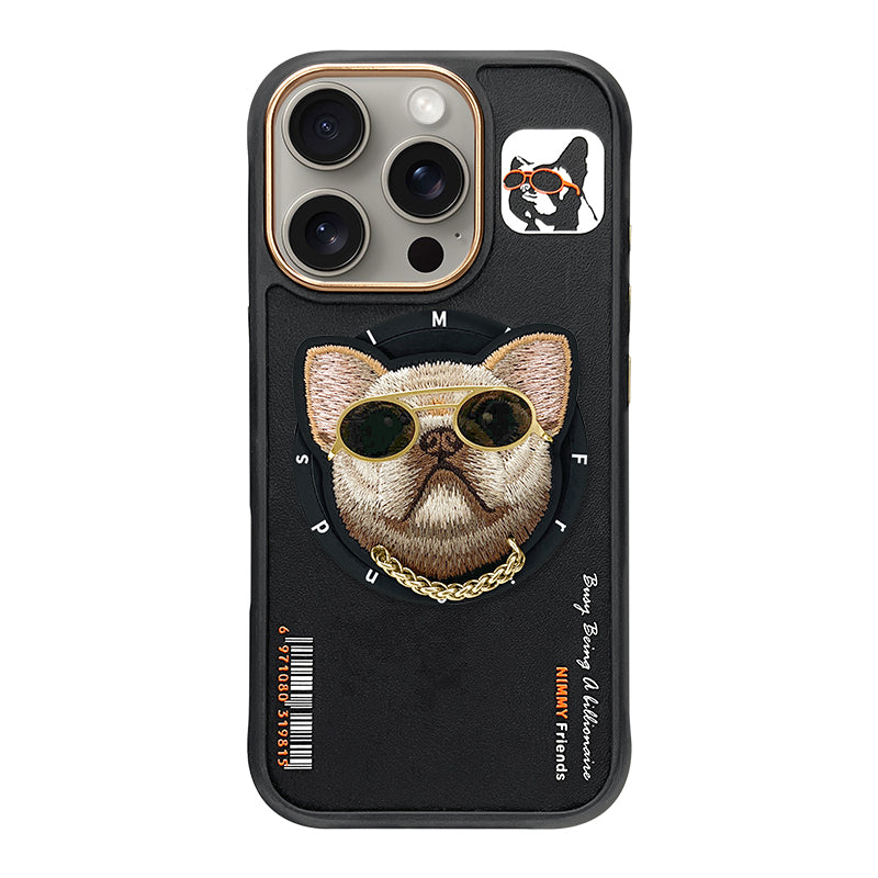 Nimmy Cool Glasses MagSafe Case Cover with Embroidery Magnetic Bracket