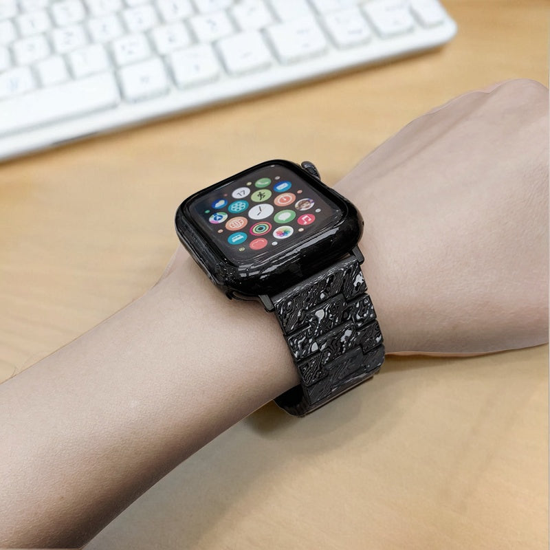 Oatsbasf Luxury Pure Carbon Fiber Adjustable Apple Watch Band Replacement Strap