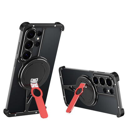 iy Bicolor Thor MagSafe Air Cushion Shockproof Metal Case Cover with Magnetic Kickstand