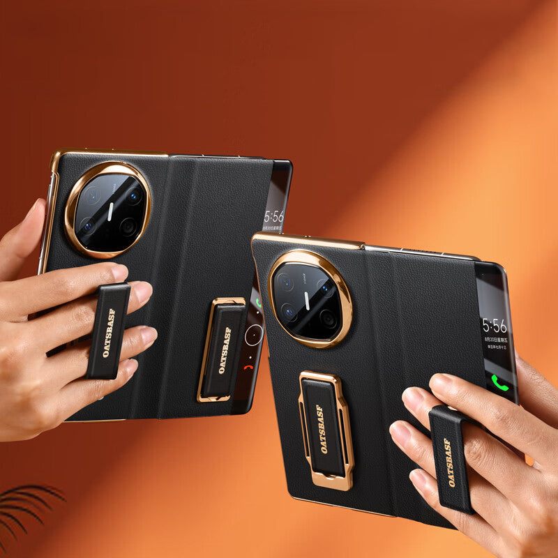 Oatsbasf 360° Rotatable Kickstand Strap Wristband Shockproof Leather Case Cover