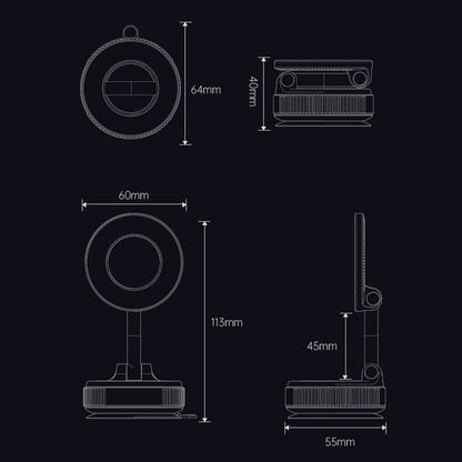 Armor King Vacuum Suction Magnetic Phone Mount Foldable Car Navigation Bracket
