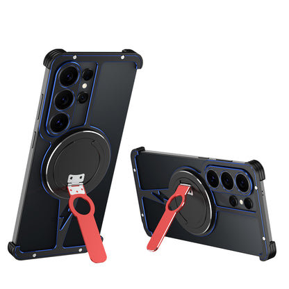 iy Bicolor Thor MagSafe Air Cushion Shockproof Metal Case Cover with Magnetic Kickstand