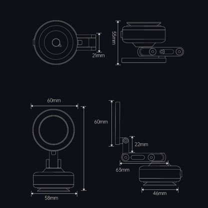 Armor King Electric Vacuum Suction Magnetic Phone Mount 3-Axis Foldable Car Navigation Bracket