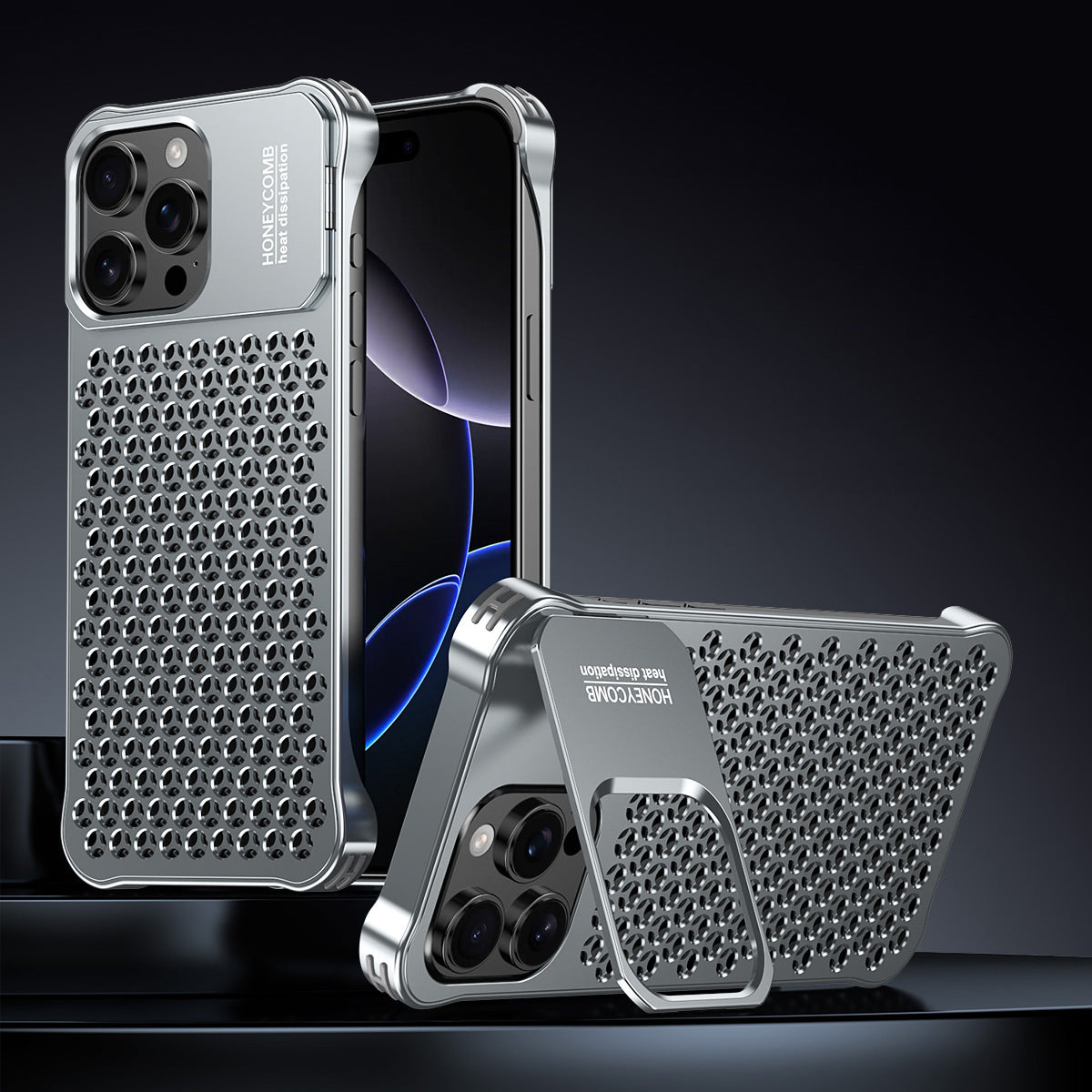 Armor King Lens Kickstand Heat Dissipation Metal Case Cover