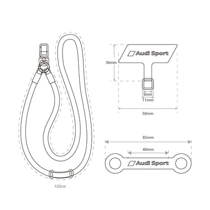 AUDI Sport Nylon Crossbody Phone Lanyard 10mm - RSQ D1