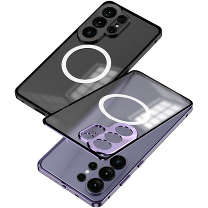 Kylin Armor Elastic Buckle MagSafe Aluminum Metal Bumper Acrylic Back Case Cover