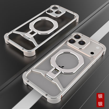 iy Bicolor Iron Palm MagSafe Aluminum Alloy Kickstand Shockproof Metal Case Cover