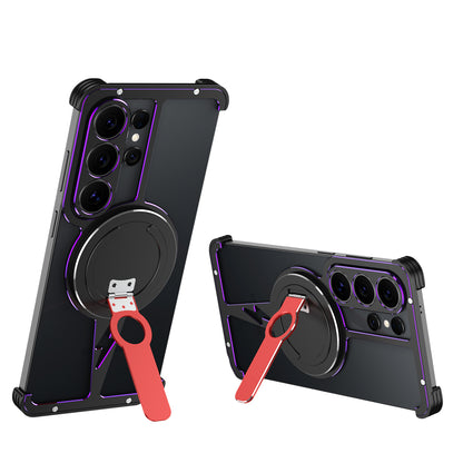 iy Bicolor Thor MagSafe Air Cushion Shockproof Metal Case Cover with Magnetic Kickstand