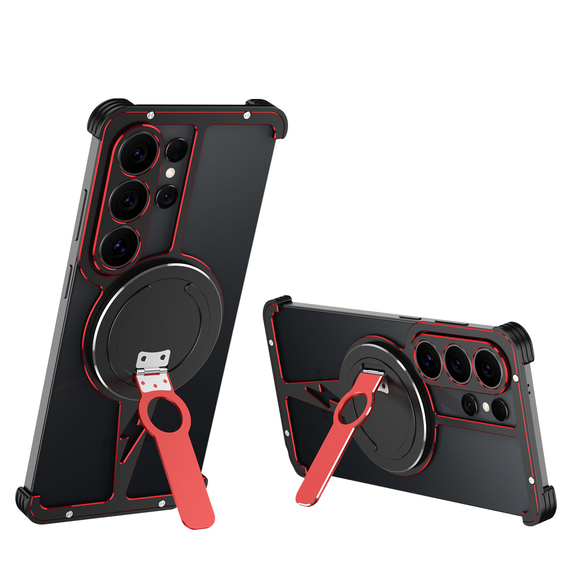 iy Bicolor Thor MagSafe Air Cushion Shockproof Metal Case Cover with Magnetic Kickstand