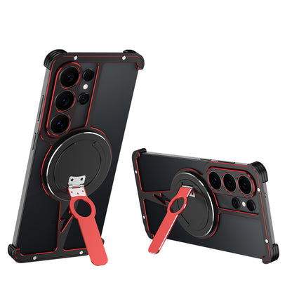 iy Bicolor Thor MagSafe Air Cushion Shockproof Metal Case Cover with Magnetic Kickstand