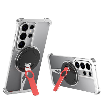 iy Bicolor Thor MagSafe Air Cushion Shockproof Metal Case Cover with Magnetic Kickstand