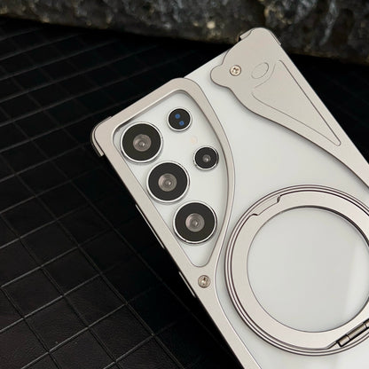 Armor King Stoat Bezel-less MagSafe Transparent PC Back Shockproof Metal Case Cover