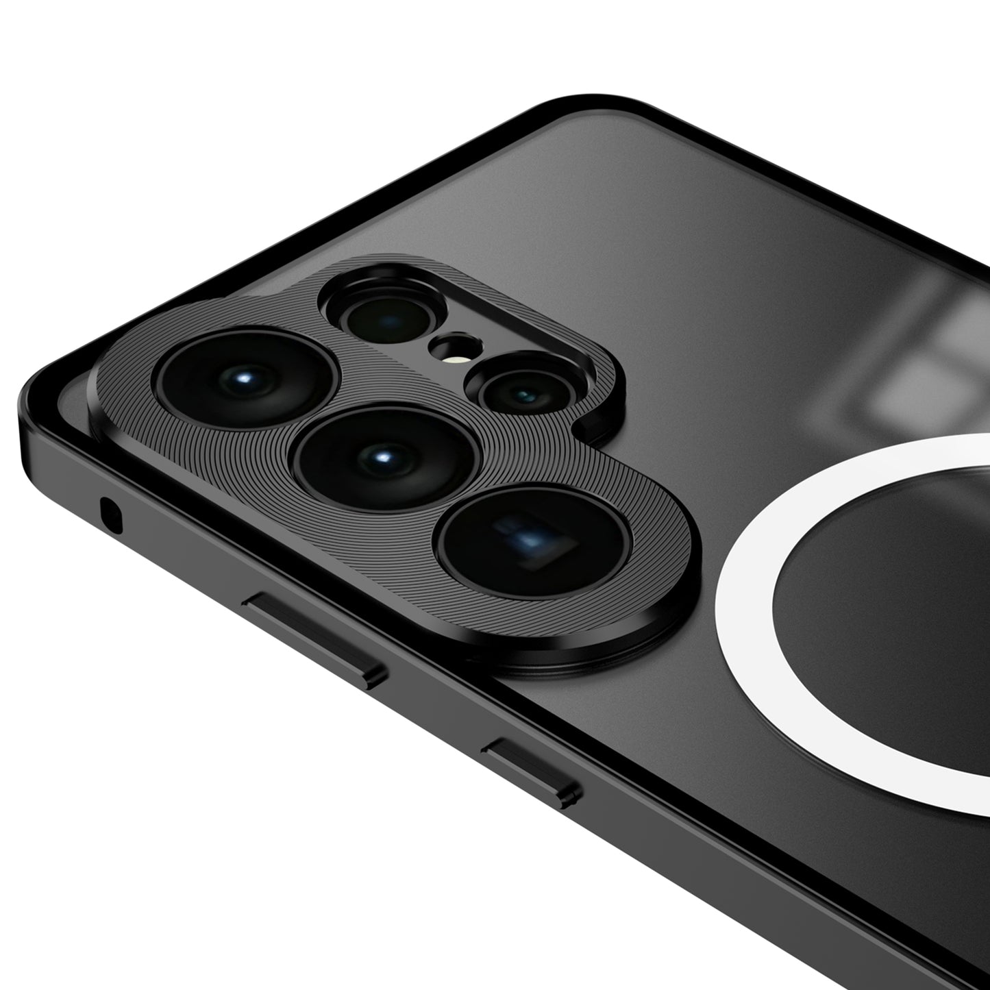 Kylin Armor Elastic Buckle MagSafe Aluminum Metal Bumper Acrylic Back Case Cover