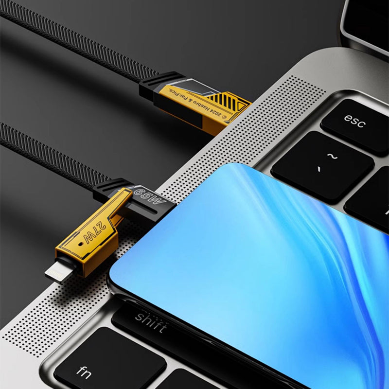 Transformers 4-in-1 65W USB-A/Type-C to Lightning/Type-C PD Fast Charging Cable