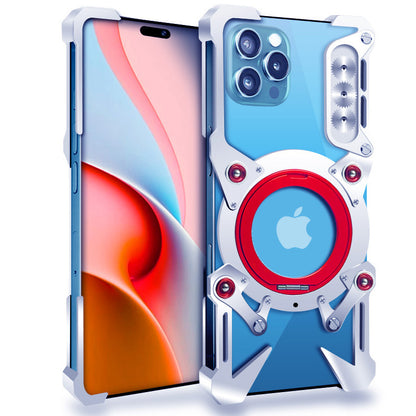 Simon 360° Rotating Pivot Ring Stand Heat Dissipation Hollow Out Metal Case Cover